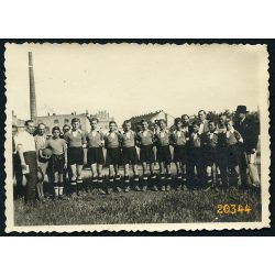   Zuglói SE focipálya, Öv utca, foci, sport, Budapest, nevek a hátoldalon, 1938, 1930-as évek, Eredeti fotó, papírkép.  