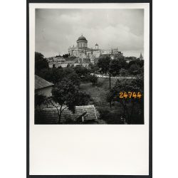   Esztergom látképe a Bazilikával, város, 1930-as évek, Eredeti fotó, papírkép.  