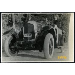   Citroen 5 CV kabrió autó budapesti rendszámmal, jármű, közlekedés, 1930-as évek, Eredeti fotó, papírkép.   