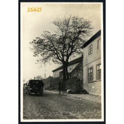   Tabán, Budapest, Hadnagy utca, autó, jármű, közlekedés, 1929, Eredeti fotó, papírkép.   