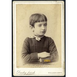   Dunky fivérek műterme, Kolozsvár, Erdély,   Virányi Mariska portréja, 1880-as évek, Eredeti kabinetfotó.  