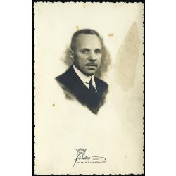   Földes fényképszalon, Budapest, Professzor Dr. Ádám Lajos (1879-1946) sebász, a Pázmány Péter Tudományegyetem rektora, Horthy-korszak, helytörténet, 1930-as évek, Eredeti fotó, papírkép, a műterem fej