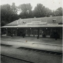   Vasútállomás, Balatonszemes, Balaton, közlekedés, vonat, Horthy-korszak, 1930-as évek, Eredeti fotó, papírkép.   